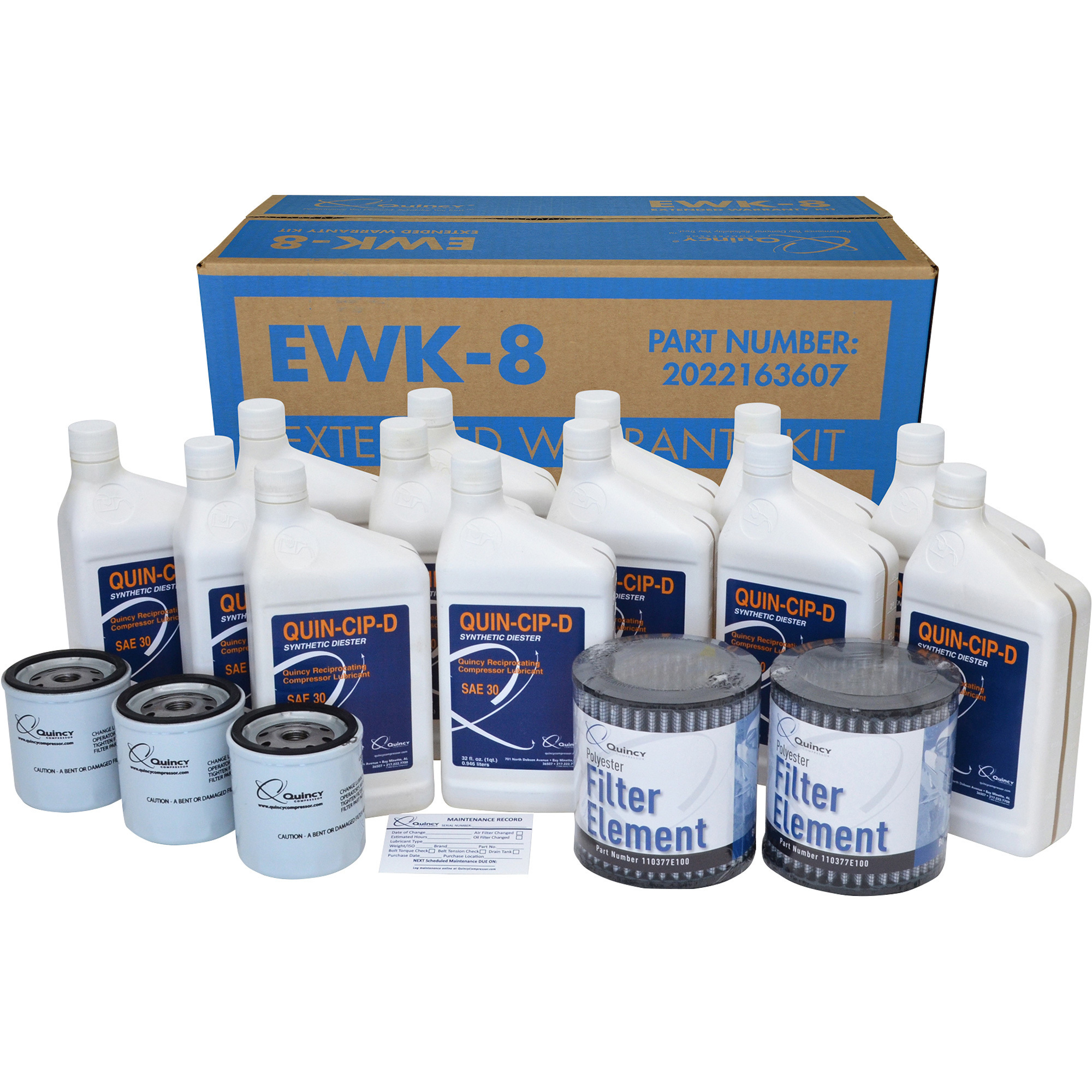 Quincy Extended Plus Support and Maintenance Kit, For Quincy QP 15 HP Compressors, Model# EWK-8